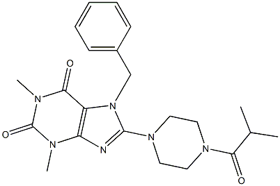 7-BENZYL-1,3-DIMETHYL-8-(4-ISOBUTYRYLPIPERAZIN-1-YL)-3,7-DIHYDRO-1H-PURINE-2,6-DIONE Struktur