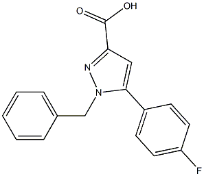 1-BENZYL-5-(4-FLUOROPHENYL)-1H-PYRAZOLE-3-CARBOXYLIC ACID Struktur