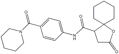 2-OXO-N-[4-(1-PIPERIDINYLCARBONYL)PHENYL]-1-OXASPIRO[4.5]DECANE-4-CARBOXAMIDE Struktur