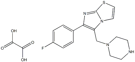 6-(4-FLUORO-PHENYL)-5-PIPERAZIN-1-YLMETHYL-IMIDAZO[2,1-B]THIAZOLE, OXALIC ACID SALT Struktur