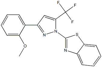 2-[3-(2-METHOXYPHENYL)-5-(TRIFLUOROMETHYL)-1H-PYRAZOL-1-YL]-1,3-BENZOTHIAZOLE Struktur