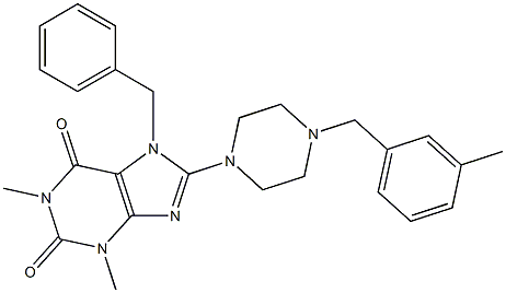 1,3-DIMETHYL-7-BENZYL-8-[4-(3-METHYLBENZYL)PIPERAZIN-1-YL]-3,7-DIHYDRO-1H-PURINE-2,6-DIONE Struktur