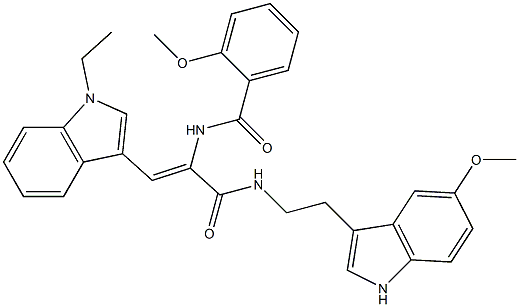 (Z)-N-(1-(1-ETHYL-1H-INDOL-3-YL)-3-(2-(5-METHOXY-1H-INDOL-3-YL)ETHYLAMINO)-3-OXOPROP-1-EN-2-YL)-2-METHOXYBENZAMIDE Struktur