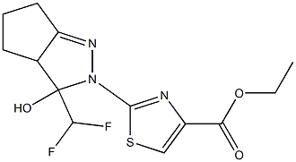 ETHYL 2-[3-(DIFLUOROMETHYL)-3-HYDROXY-3A,4,5,6-TETRAHYDROCYCLOPENTA[C]PYRAZOL-2(3H)-YL]-1,3-THIAZOLE-4-CARBOXYLATE Struktur