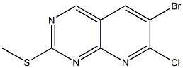 6-BROMO-7-CHLORO-2-METHYLSULFANYL-PYRIDO[2,3-D]PYRIMIDINE Struktur