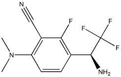 3-((1S)-1-AMINO-2,2,2-TRIFLUOROETHYL)-6-(DIMETHYLAMINO)-2-FLUOROBENZENECARBONITRILE Struktur