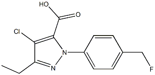 3-ETHYL-4-CHLORO-1-[(4-FLUOROMETHYL)PHENYL]-1H-PYRAZOLE-5-CARBOXYLIC ACID Struktur