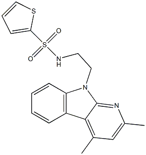 N-[2-(2,4-DIMETHYL-9H-PYRIDO[2,3-B]INDOL-9-YL)ETHYL]THIOPHENE-2-SULFONAMIDE Struktur