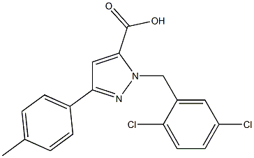 1-(2,5-DICHLOROBENZYL)-3-P-TOLYL-1H-PYRAZOLE-5-CARBOXYLIC ACID Struktur