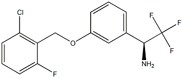 (1S)-1-(3-[(6-CHLORO-2-FLUOROPHENYL)METHOXY]PHENYL)-2,2,2-TRIFLUOROETHYLAMINE Struktur