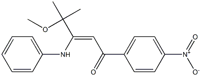 4-METHOXY-4-METHYL-1-(4-NITRO-PHENYL)-3-PHENYLAMINO-PENT-2-EN-1-ONE Struktur