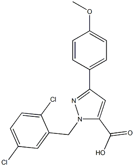 1-(2,5-DICHLOROBENZYL)-3-(4-METHOXYPHENYL)-1H-PYRAZOLE-5-CARBOXYLIC ACID Struktur