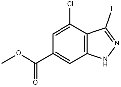 4-CHLORO-3-IODO-6-INDAZOLECARBOXYLIC ACID METHYL ESTER Struktur