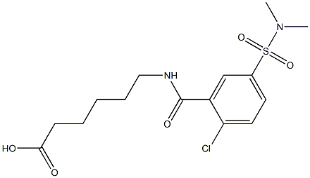 6-([2-CHLORO-5-[(DIMETHYLAMINO)SULFONYL]BENZOYL]AMINO)HEXANOIC ACID Struktur