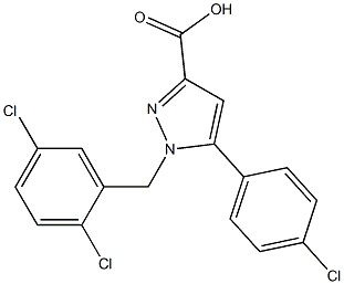 1-(2,5-DICHLOROBENZYL)-5-(4-CHLOROPHENYL)-1H-PYRAZOLE-3-CARBOXYLIC ACID Struktur