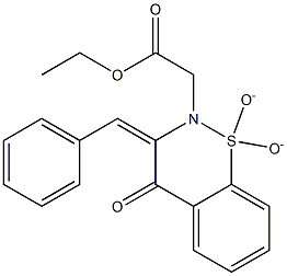 ETHYL [(3E)-3-BENZYLIDENE-1,1-DIOXIDO-4-OXO-3,4-DIHYDRO-2H-1,2-BENZOTHIAZIN-2-YL]ACETATE Struktur