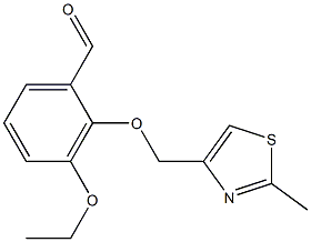 3-ETHOXY-2-[(2-METHYL-1,3-THIAZOL-4-YL)METHOXY]BENZALDEHYDE Struktur