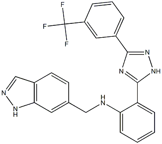 (1H-INDAZOL-6-YLMETHYL)-(2-[5-(3-TRIFLUOROMETHYL-PHENYL)-2H-[1,2,4]TRIAZOL-3-YL]-PHENYL)-AMINE Struktur