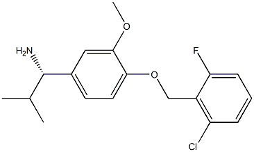 (1S)-1-(4-[(6-CHLORO-2-FLUOROPHENYL)METHOXY]-3-METHOXYPHENYL)-2-METHYLPROPYLAMINE Struktur