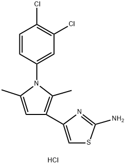 4-[1-(3,4-DICHLOROPHENYL)-2,5-DIMETHYL-1H-PYRROL-3-YL]-1,3-THIAZOL-2-AMINE HYDROCHLORIDE Struktur