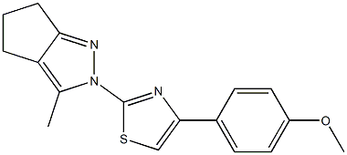 2-[4-(4-METHOXYPHENYL)-1,3-THIAZOL-2-YL]-3-METHYL-2,4,5,6-TETRAHYDROCYCLOPENTA[C]PYRAZOLE Struktur