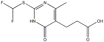 3-[2-[(DIFLUOROMETHYL)THIO]-4-METHYL-6-OXO-1,6-DIHYDROPYRIMIDIN-5-YL]PROPANOIC ACID Struktur