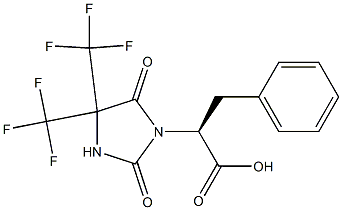 (2S)-2-[2,5-DIOXO-4,4-BIS(TRIFLUOROMETHYL)IMIDAZOLIDIN-1-YL]-3-PHENYLPROPANOIC ACID Struktur