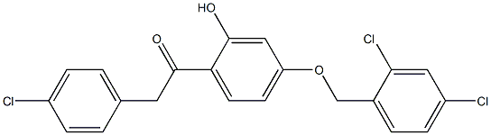 1-(4-(2,4-DICHLOROBENZYLOXY)-2-HYDROXYPHENYL)-2-(4-CHLOROPHENYL)ETHANONE Struktur