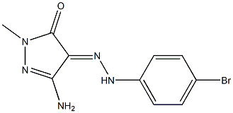 (4E)-3-AMINO-1-METHYL-1H-PYRAZOLE-4,5-DIONE 4-[(4-BROMOPHENYL)HYDRAZONE] Struktur