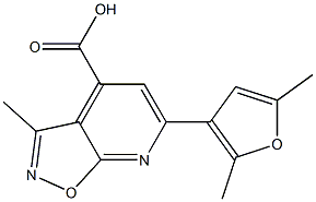 6-(2,5-DIMETHYL-3-FURYL)-3-METHYLISOXAZOLO[5,4-B]PYRIDINE-4-CARBOXYLIC ACID Struktur