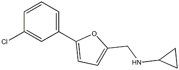 N-((5-(3-CHLOROPHENYL)-2-FURYL)METHYL)CYCLOPROPANAMINE Struktur