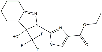 ETHYL 2-[3-HYDROXY-3-(TRIFLUOROMETHYL)-3,3A,4,5,6,7-HEXAHYDRO-2H-INDAZOL-2-YL]-1,3-THIAZOLE-4-CARBOXYLATE Struktur