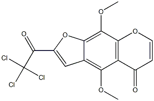 4,9-DIMETHOXY-2-TRICHLOROACETYL-5H-FURO-[3,2-G]-CHROMENE-5-ONE Struktur