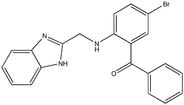 (2-[(1H-BENZIMIDAZOL-2-YLMETHYL)AMINO]-5-BROMOPHENYL)(PHENYL)METHANONE Struktur