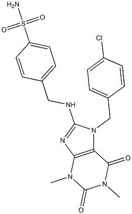 4-{[(7-(4-CHLOROBENZYL)-1,3-DIMETHYL-2,6-DIOXO-2,3,6,7-TETRAHYDRO-1H-PURIN-8-YL)AMINO]METHYL}BENZENESULFONAMIDE Struktur