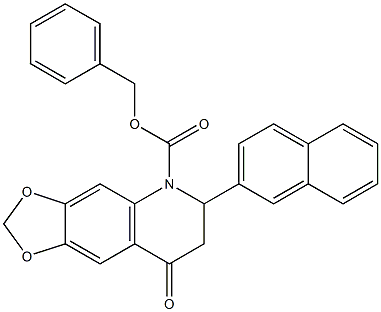 (2R)-5-BENZYLOXYCARBONYL-6-NAPHTHALEN-2-YL-8-OXO-7,8-DIHYDRO-6H-[1,3]DIOXOLO[4,5-G]QUINOLINE Struktur