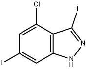 4-CHLORO-3,6-DIIODO (1H)INDAZOLE Struktur