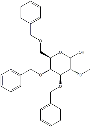 3,4,6-TRI-O-BENZYL-2-O-METHY-D-GLUCOPYRANOSE Struktur