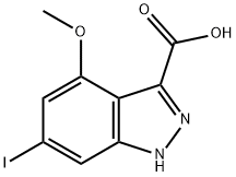 6-IODO-4-METHOXY-(1H)INDAZOLE-3-CARBOXYLIC ACID Struktur