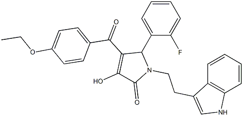 4-(4-ETHOXYBENZOYL)-5-(2-FLUOROPHENYL)-3-HYDROXY-1-[2-(1H-INDOL-3-YL)ETHYL]-1,5-DIHYDRO-2H-PYRROL-2-ONE Struktur