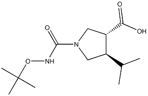 (3R,4R)-1-(TERT-BUTOXYCARBANYL)-4-ISOPROPYLPYRROLIDINE-3-CARBOXYLIC ACID Struktur