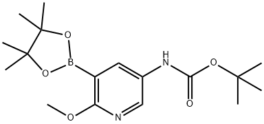 5-TERT-BUTYLOXYCARBONYLAMINO-2-METHOXYPYRIDINE-3-BORONIC ACID PINACOL ESTER Struktur