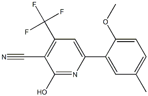 4-(TRIFLUOROMETHYL)-2-HYDROXY-6-(2-METHOXY-5-METHYLPHENYL)PYRIDINE-3-CARBONITRILE Struktur