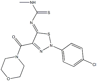 N-[(5Z)-2-(4-CHLOROPHENYL)-4-(MORPHOLIN-4-YLCARBONYL)-1,2,3-THIADIAZOL-5(2H)-YLIDENE]-N'-METHYLTHIOUREA Struktur