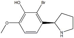 3-((2R)PYRROLIDIN-2-YL)-2-BROMO-6-METHOXYPHENOL Struktur