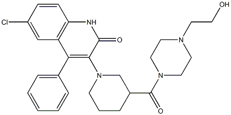 6-CHLORO-4-PHENYL-3-[3-((4-(2-HYDROXYETHYL)PIPERAZIN-1-YL)CARBONYL)PIPERIDIN-1-YL]QUINOLIN-2(1H)-ONE Struktur