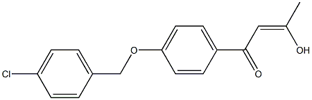 (2Z)-1-(4-[(4-CHLOROBENZYL)OXY]PHENYL)-3-HYDROXYBUT-2-EN-1-ONE Struktur