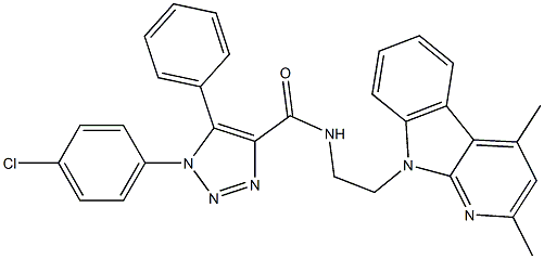 1-(4-CHLOROPHENYL)-N-(2-(2,4-DIMETHYL-9H-PYRIDO[2,3-B]INDOL-9-YL)ETHYL)-5-PHENYL-1H-1,2,3-TRIAZOLE-4-CARBOXAMIDE Struktur