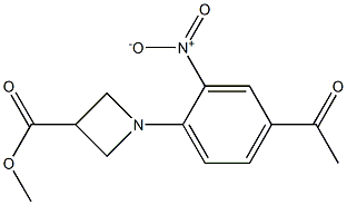 1-(4-ACETYL-2-NITRO-PHENYL)-AZETIDINE-3-CARBOXYLIC ACID METHYL ESTER Struktur