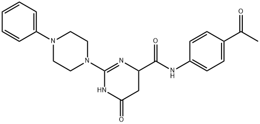 N-(4-ACETYLPHENYL)-6-OXO-2-(4-PHENYLPIPERAZIN-1-YL)-3,4,5,6-TETRAHYDROPYRIMIDINE-4-CARBOXAMIDE Struktur